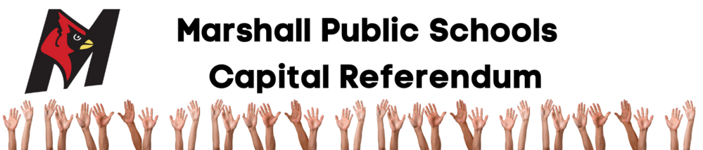 Marshall Public Schools Capital Referendum, Marshall Logo, Reaching Hands