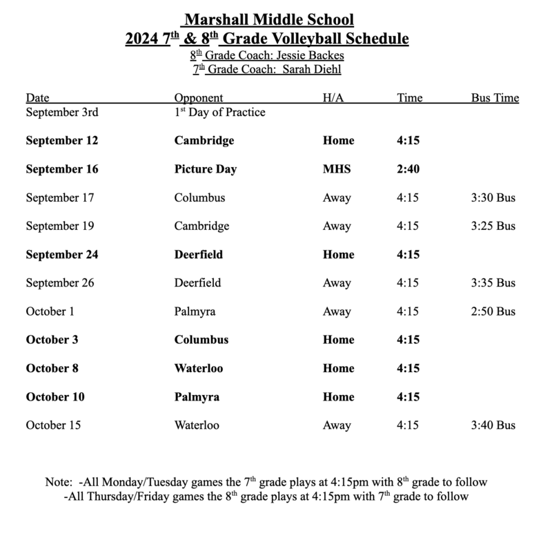 vb schedule