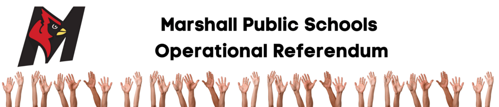 Marshall Public Schools Operational Referendum, Marshall Logo, Reaching Hands